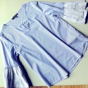 Blouse with bell sleeves